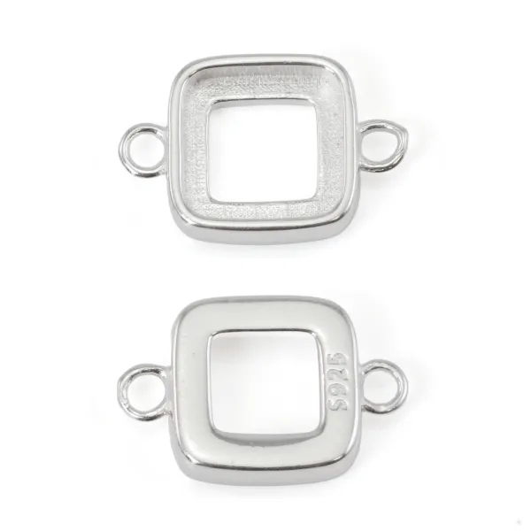 Espaçador para cabochão quadrado 8mm - Prata 925 x 1pc