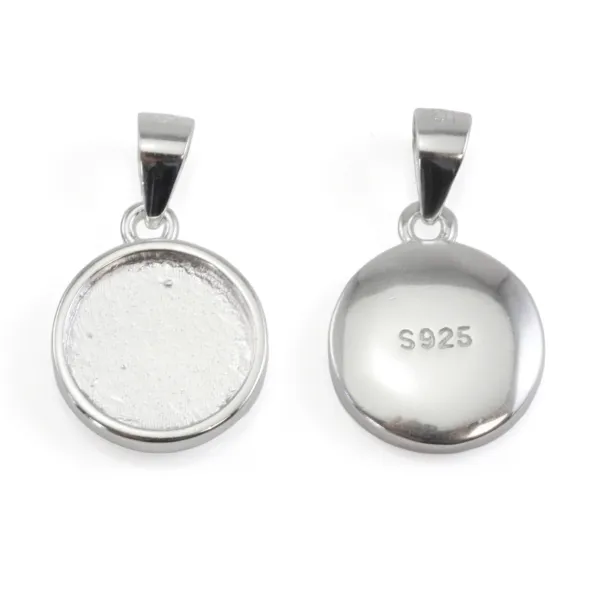 925 Sterling Silver Pendant for Cabochon Round 10mm | Acessórios de Joalharia