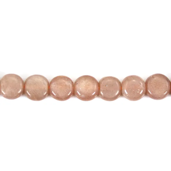 Orange moonstone round flat 8mm x 40cm