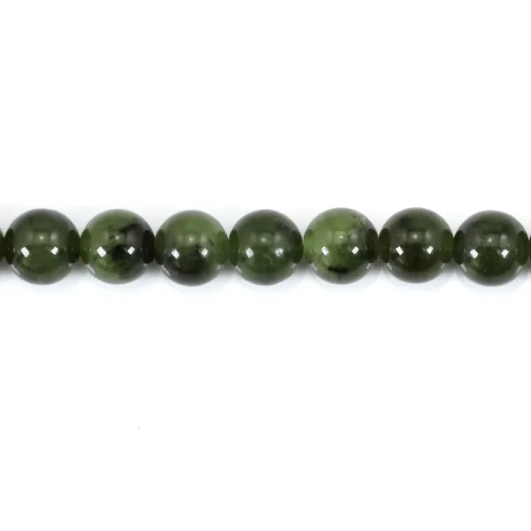 Russischer Nephrit-Jade rund 8mm x 39cm