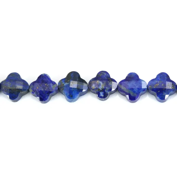 Faceted Lapis Lazuli clover 10mm x 39cm