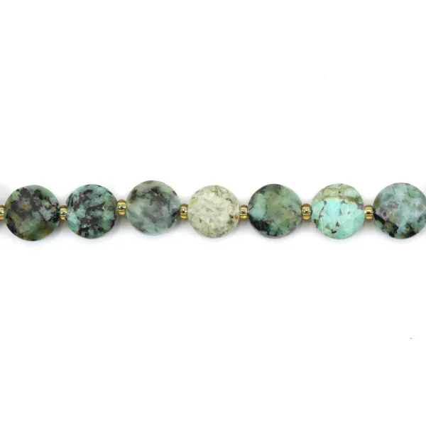 Turchese Africano rotondo piatto sfaccettato 8mm x 38cm