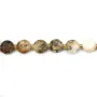 Dendritic Opal flat round faceted 8mm - Jewelry Beads