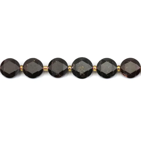 Flacher facettierter Granat rund 8.5mm x 38cm (39 Stück)