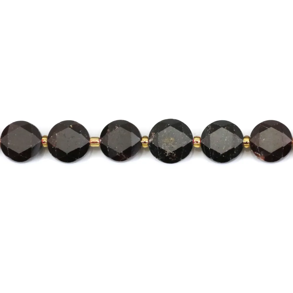 Round flat faceted garnet 8.5mm x 38cm (39pcs)