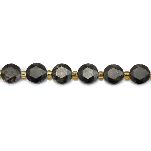 Astrophyllite rond plat facetté 8.5mm x 38cm (36pcs)