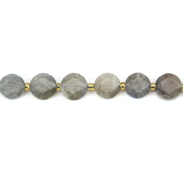 Labradorite rotonda piatta sfaccettata 8mm x 38cm (41pz)