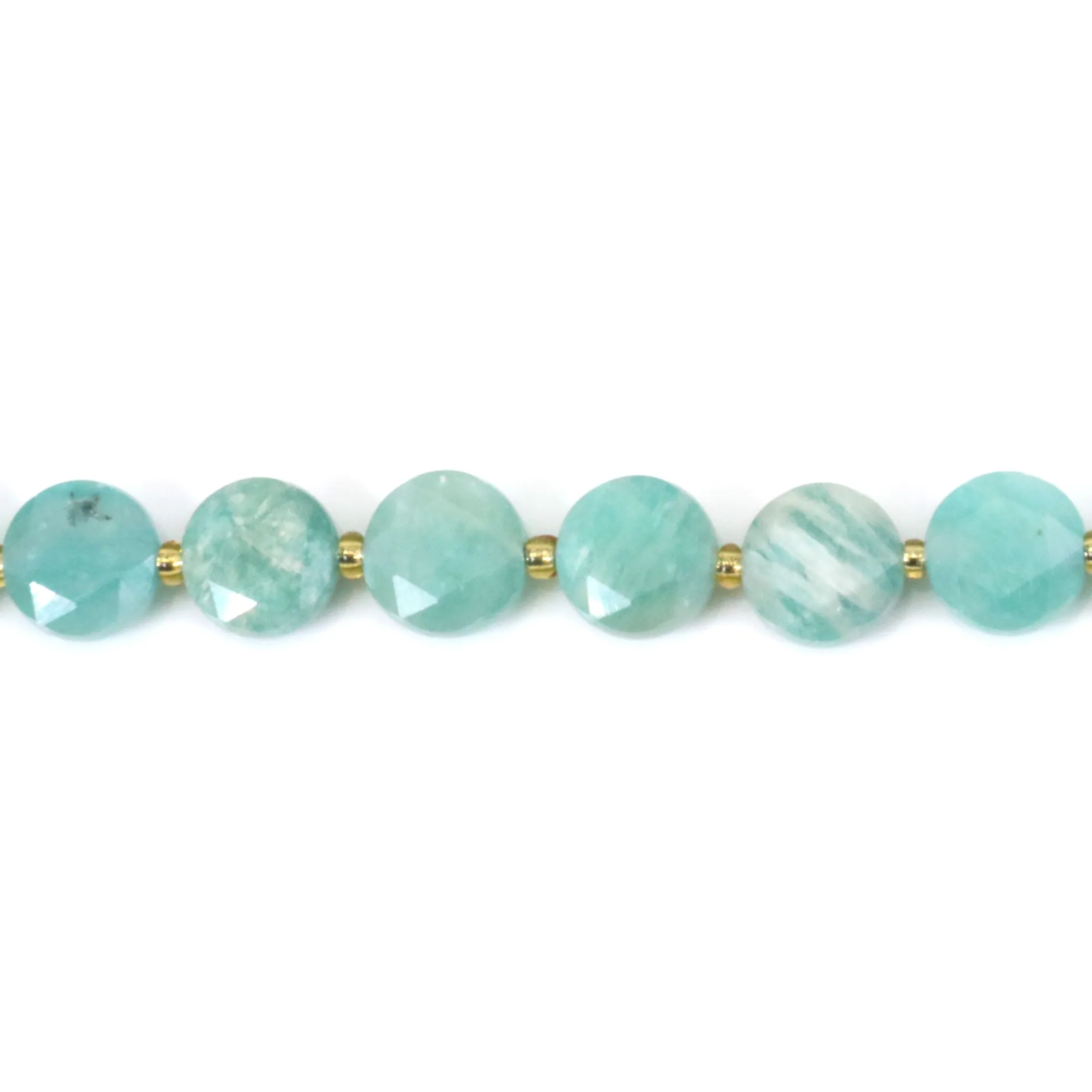 Natural Amazonite Flat Round | Jewelry Element 8mm