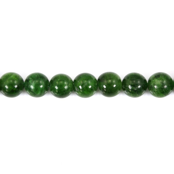 Perle Diopside ronde 9mm - Pierre naturelle