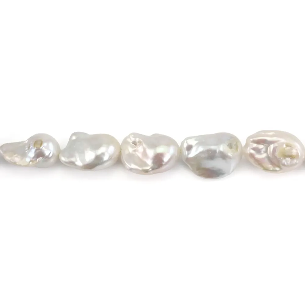 White freshwater baroque cultured pearls 16 mm x 39 cm