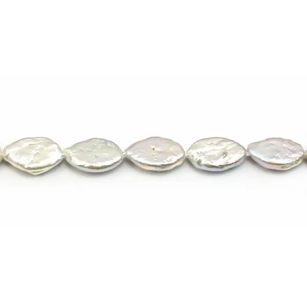 Perles de culture d'eau douce, blanche , marquise, 9x14mm x 39cm
