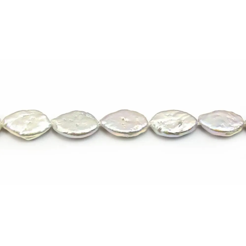 Perlas de cultivo de agua dulce, blanca, marquesa, 9x14mm x 39cm