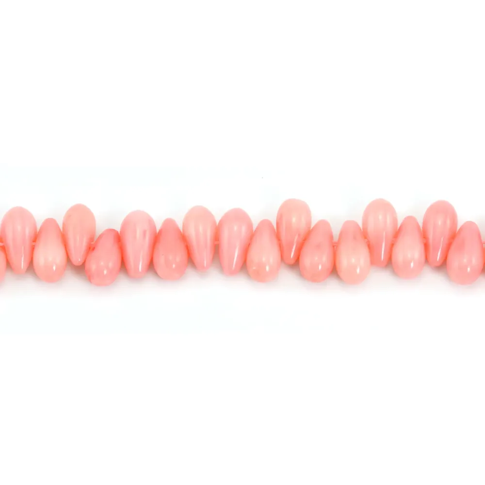 Bambu mar tingido rosa gota 4x8mm x 10pcs