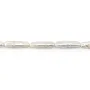 Freshwater cultured pearls, white, baroque tube, 6-8mm x 38cm