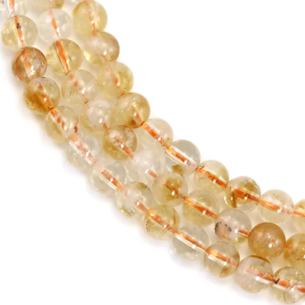 Citrine, round, 6mm x 38cm