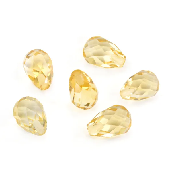 Gota de citrino facetado semi-perfurado - Várias tamanhos x 1pc