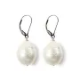 Pendientes de plata 925 perla cultivada de agua dulce 12mm x 2pcs