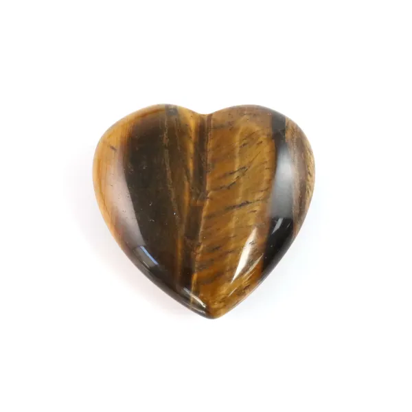 Tiger Eye heart pendant semi-drilled 25mm x 1pc