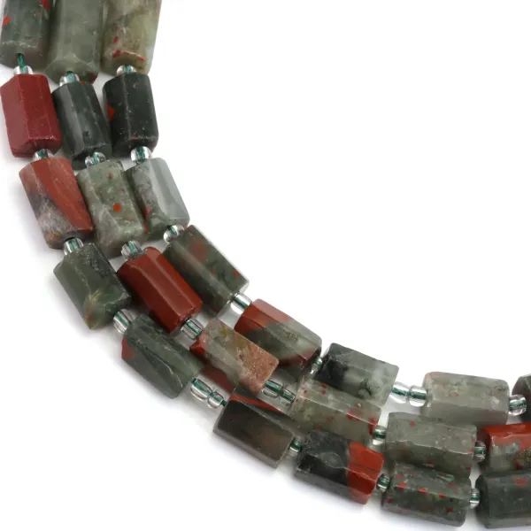 Bloodstone (Heliotrope) baroque 7x11mm x 38cm (approx 27pcs)