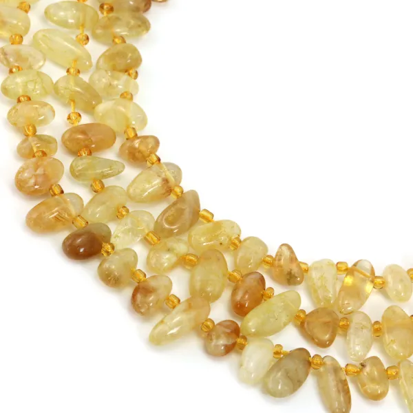 Elongated citrine chips x 40cm (52pcs)