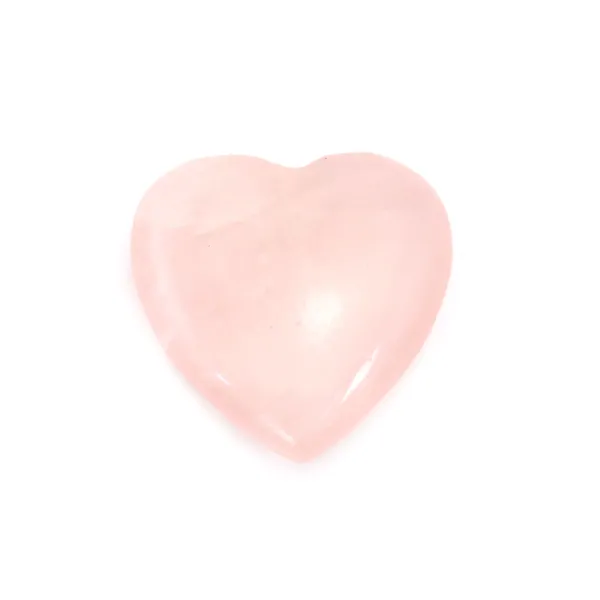 Pendentif Quartz rose coeur semi percé 25mm x 1pc