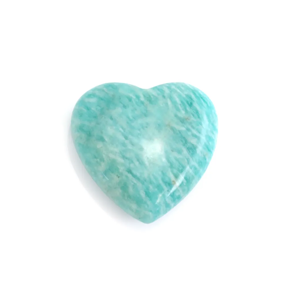 Amazonite Pendant from Peru semi-drilled heart 25mm x 1pc