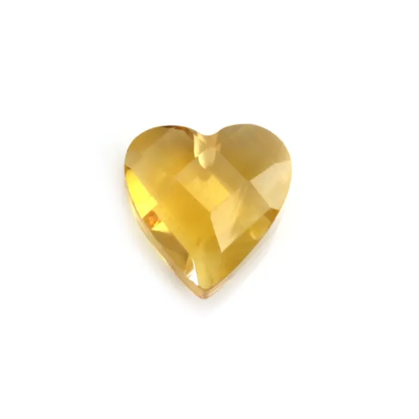 Citrine coeur facetté semi percée 10mm x 1pc