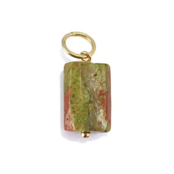 Pendentif Unakite baroque - Gold Filled x 1pc