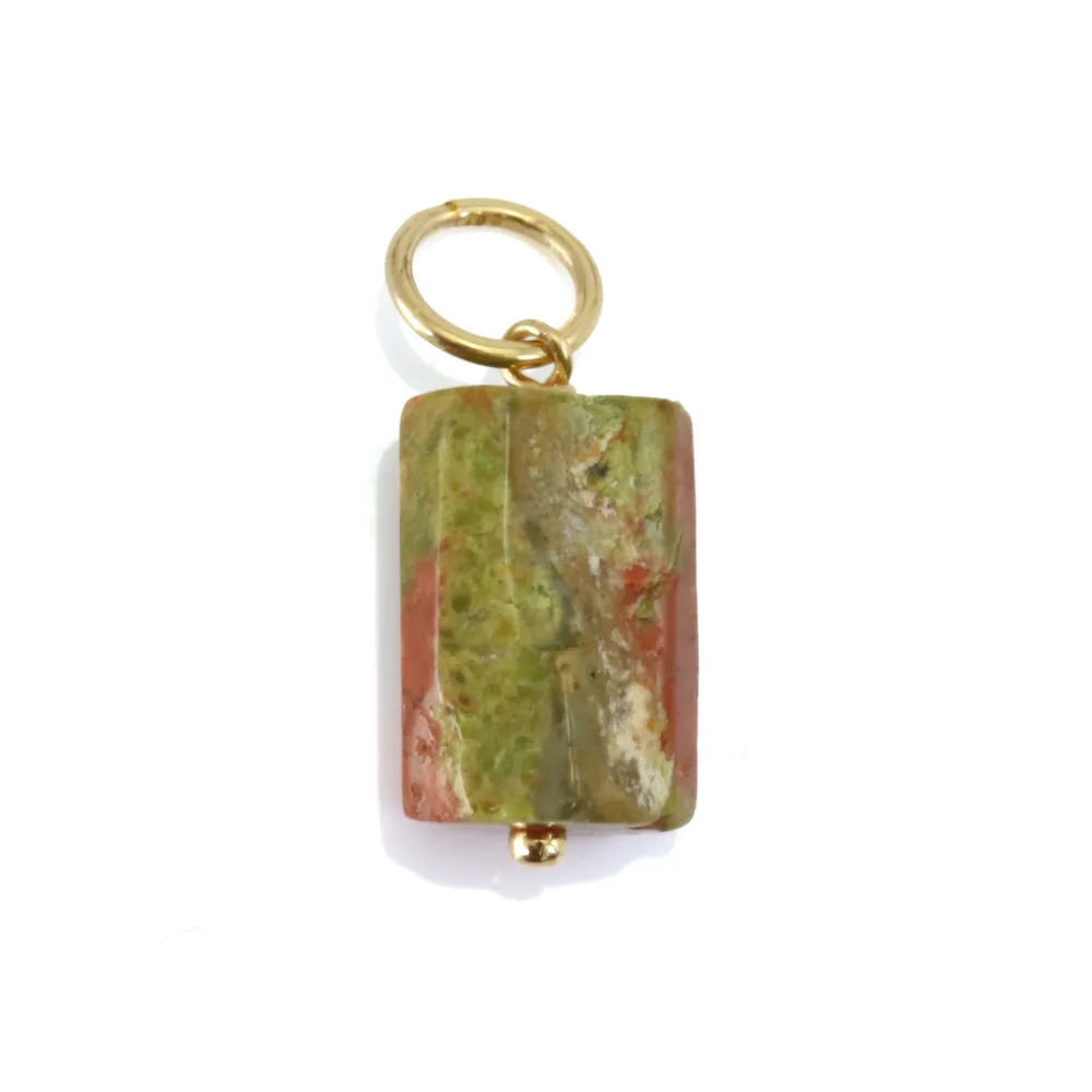 Pendente Unakite barocco - Gold Filled x 1pc