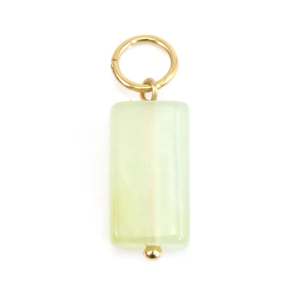 Pendentif Jade Xinshan baroque - Gold Filled x 1pc