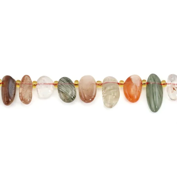Lascas alongadas de quartzo rutilo multicolorido x 40cm (52pcs)