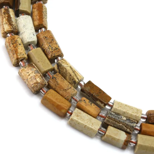 Jaspe Paisagem barroco 7x11mm x 40cm (31pcs)