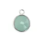 Faceted round chalcedony set on silver 12mm x 1pc