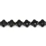 Facettierter schwarzer Onyx-Kleeblatt 10mm x 1 Stk.