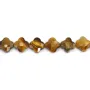 Oeil de Tigre trèfle facetté 10mm x 1pc