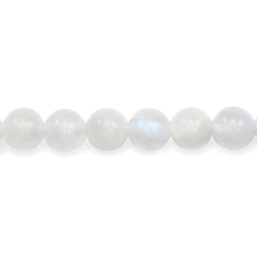 Piedra de luna, de forma redonda, tamaño 6mm x 6 pcs