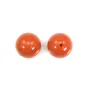 Natural Red Coral round semi-drilled 9.5-10mm x 1pc