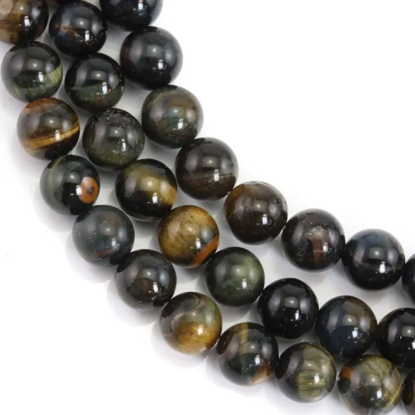Tiger Eye & Falcon round 10mm x 38cm