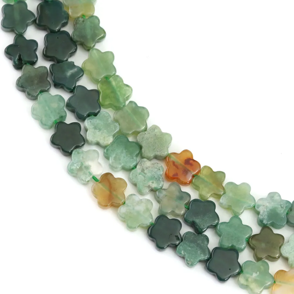 Agate mousse fleur 6mm x 38cm