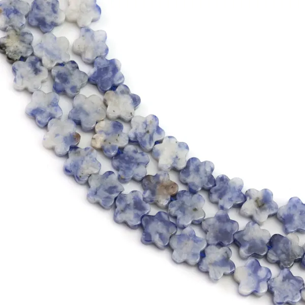 Jaspe tâche bleu fleur 6mm x 38cm