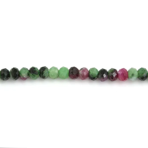 Faceted roundelle Ruby Zoisite 1.5x2.5mm x 39cm