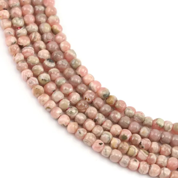 Rhodochrosite rond 3.5mm - qualité B x 40cm