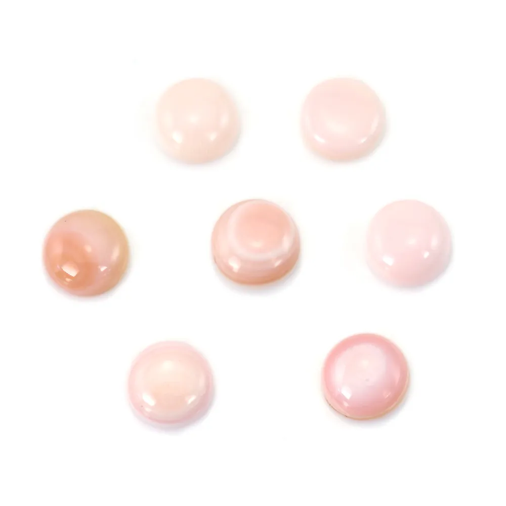 Runder rosa Lambi-Cabochon 5mm x 2 Stück