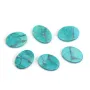 Cabujón Turquesa reconstituida verde ovalada plana 10x14mm x 2pcs