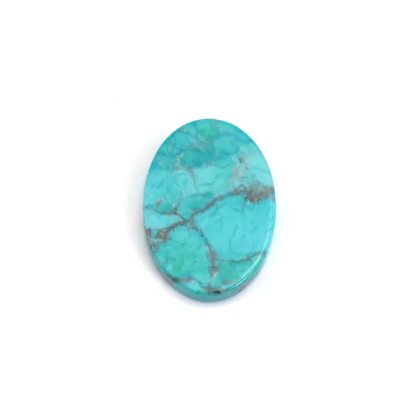 Cabochon Turquoise reconstituée vert ovale plat 10x14mm x 2pcs