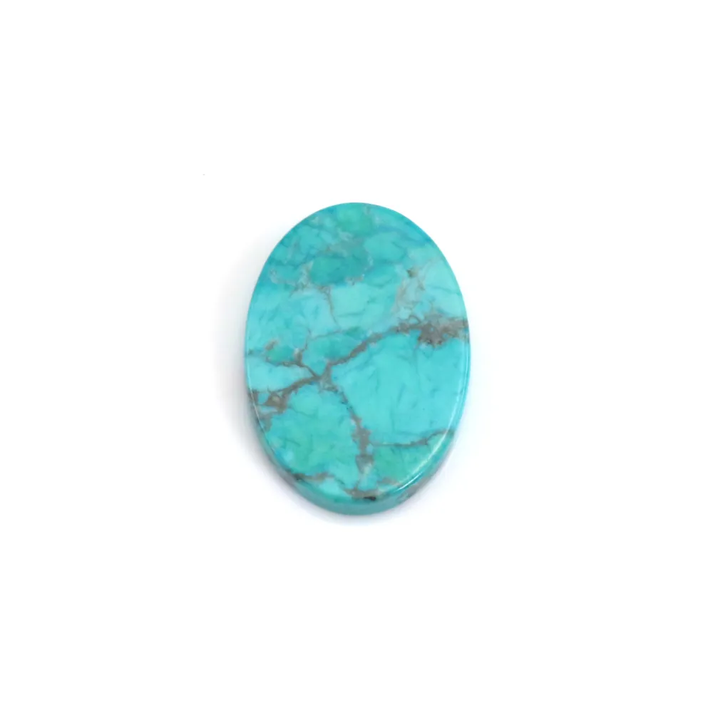Reconstituted Green Oval Flat Turquoise Cabochon 10x14mm x 2pcs