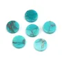 Cabochão de Turquesa reconstituída verde redondo plano 8mm x 2pcs