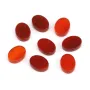 Flache ovale rote Achat-Cabochons 6x8mm x 2Stk.