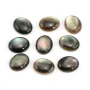 Cabochão Madrepérola cinza oval 8x10mm x 2pcs