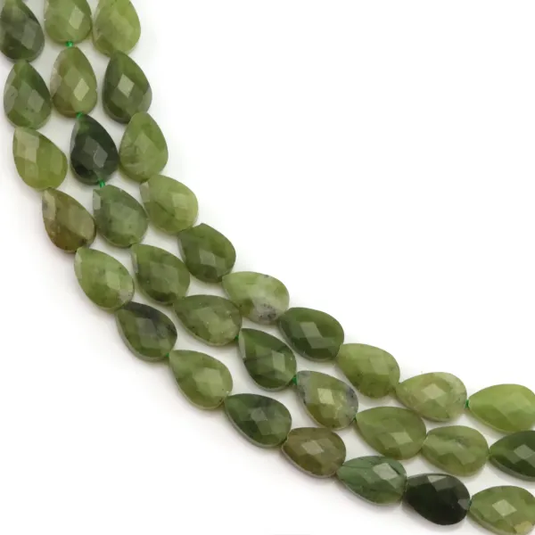 Canada jade faceted drop 4x6mm x 38cm